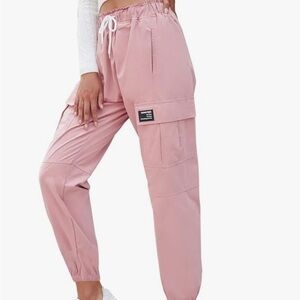 Cargo Jogger Streetwear Pants Small Blush Pink